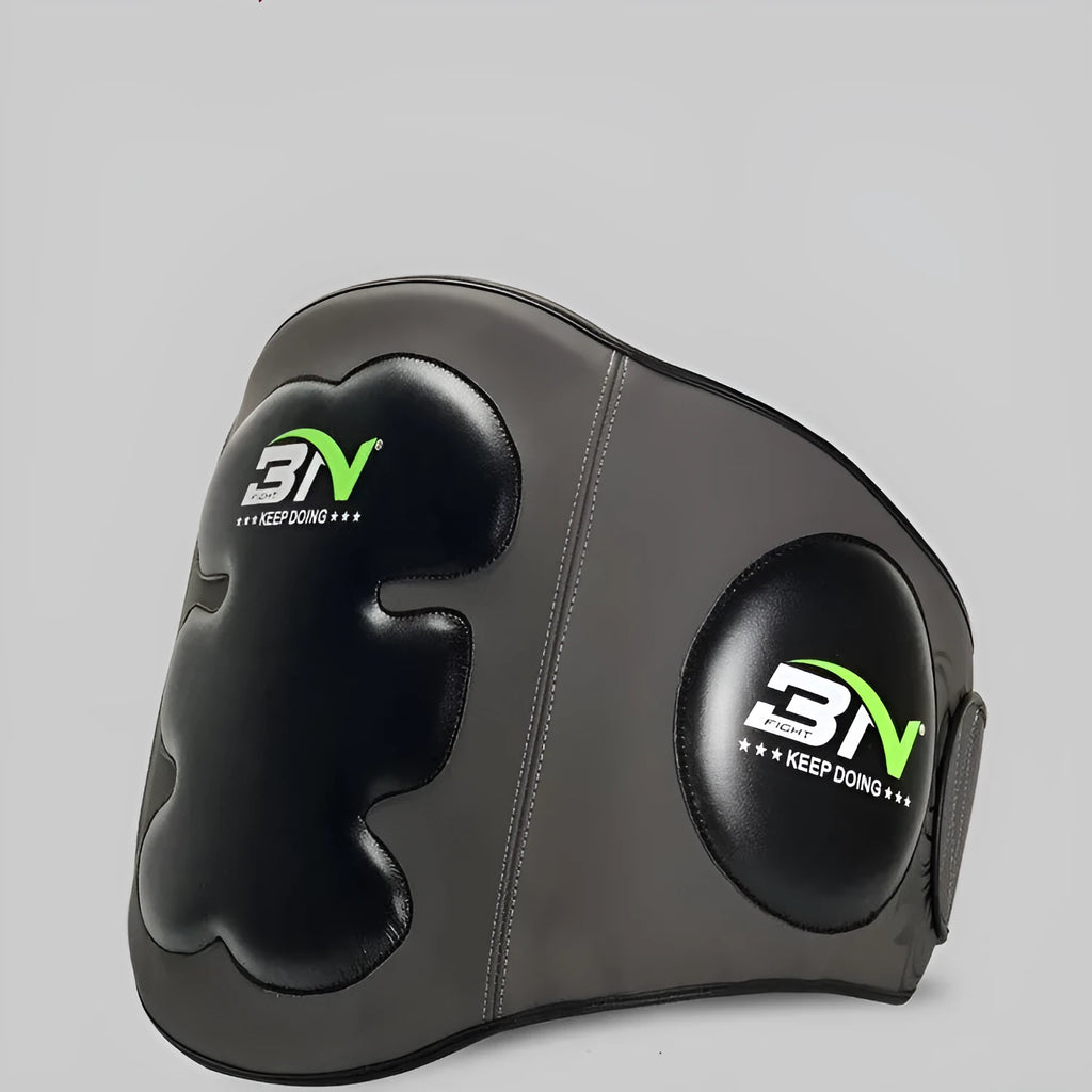 Sanda boxing waist protection target in dark grey with thickened padding for chest strikes
