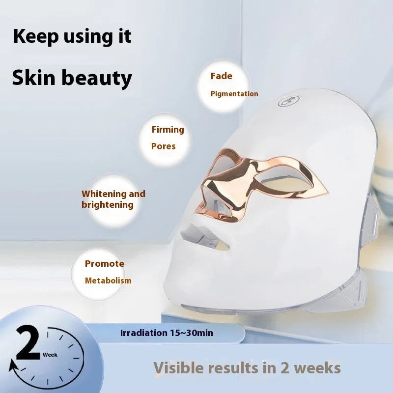 Rechargeable manual touch LED beauty mask in black, white or rose gold finish