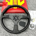 14-inch genuine leather racing steering wheel with contrast stitching for car modification