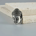 Personalised stainless steel hollow skull Buddha earrings in geometric design