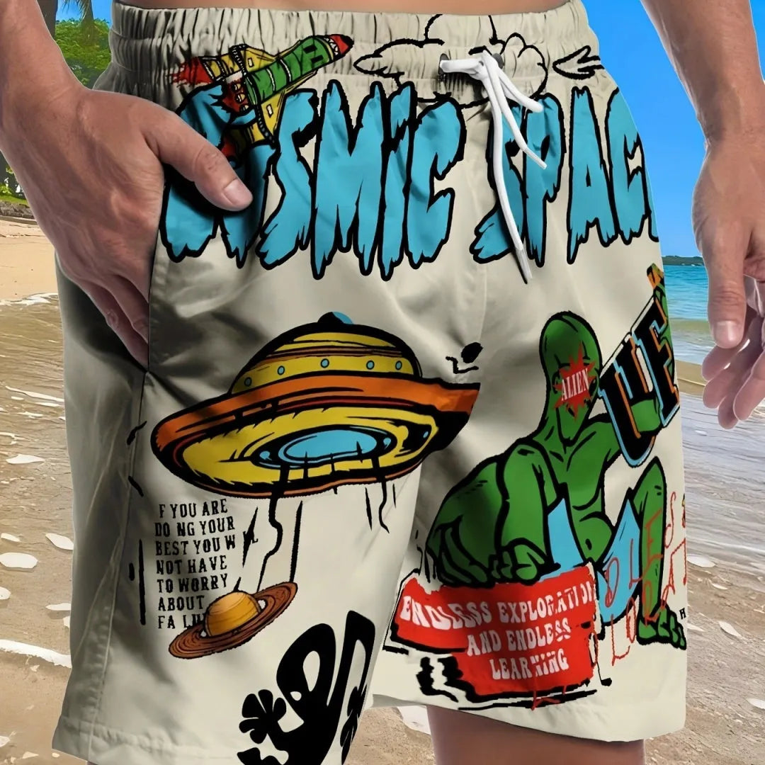 2025 summer men's casual shorts in breathable polyester, simple style, available in multiple colours