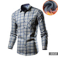 Men's fleece-lined cotton blend shirt cardigan in loose fit showing solid colour option
