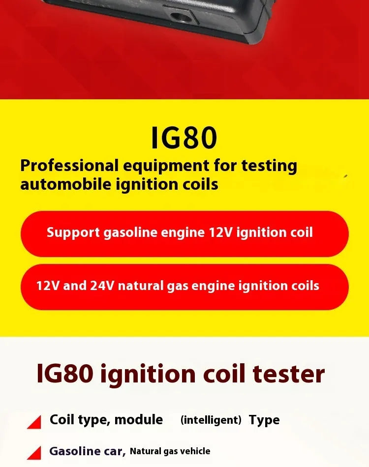 IG80 automotive ignition coil detector for gasoline and natural gas vehicle diagnostics