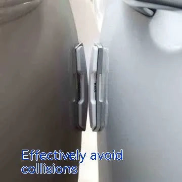 Black silicone car door bumper strip set showing four 9.5cm by 2cm protection strips