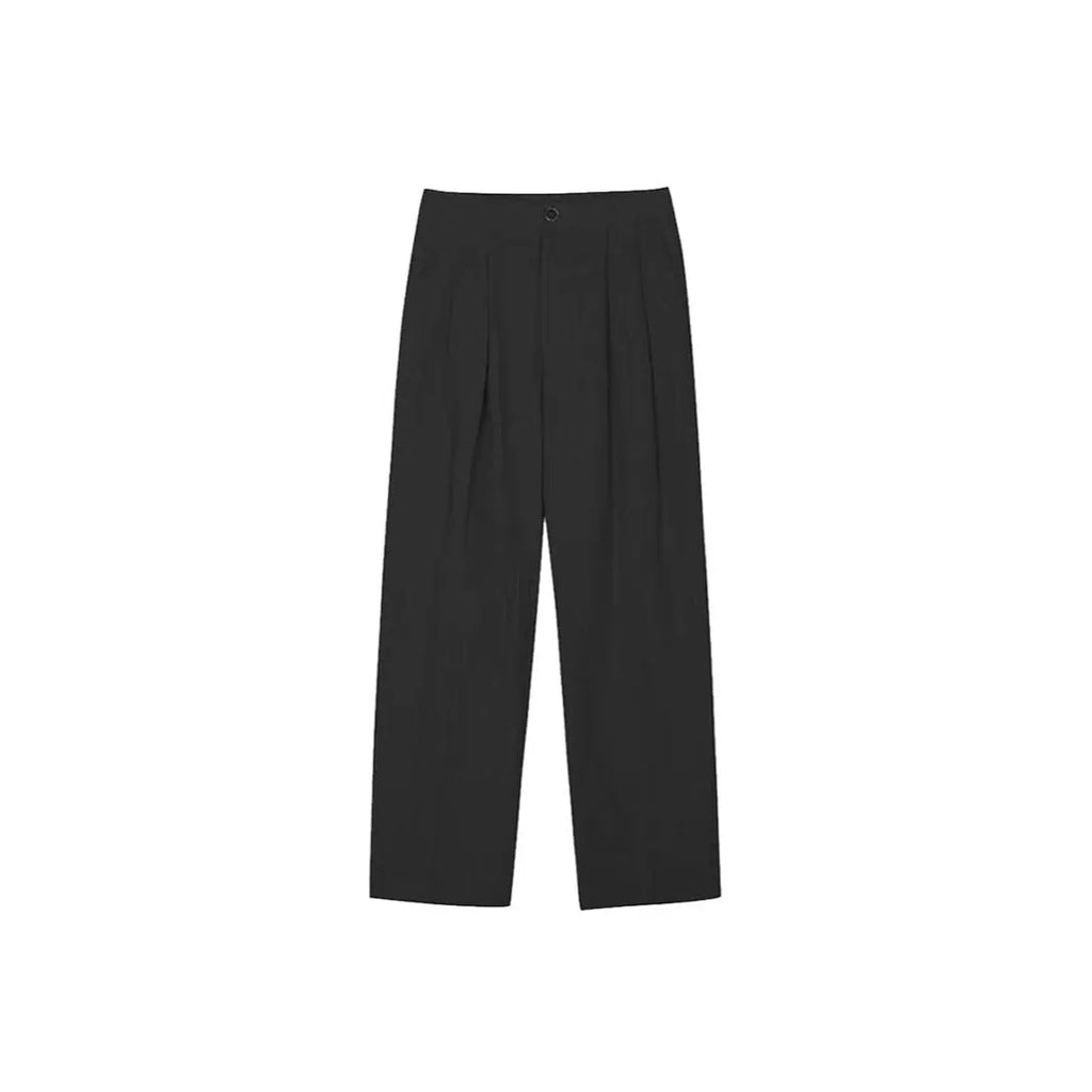 Men's lightweight cotton linen trousers in apricot with wide-leg cut and elastic waist