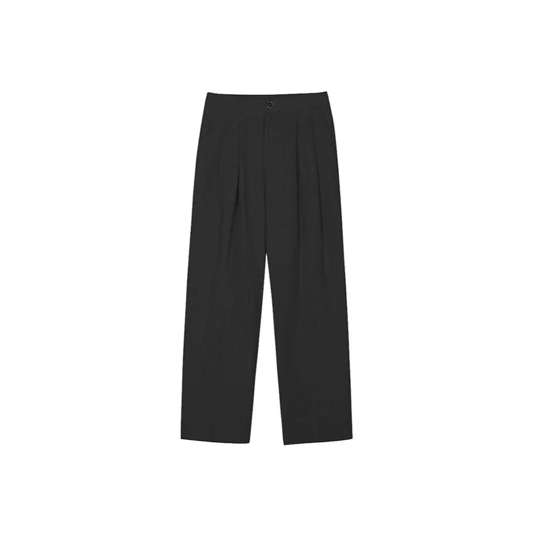 Men's lightweight cotton linen trousers in apricot with wide-leg cut and elastic waist