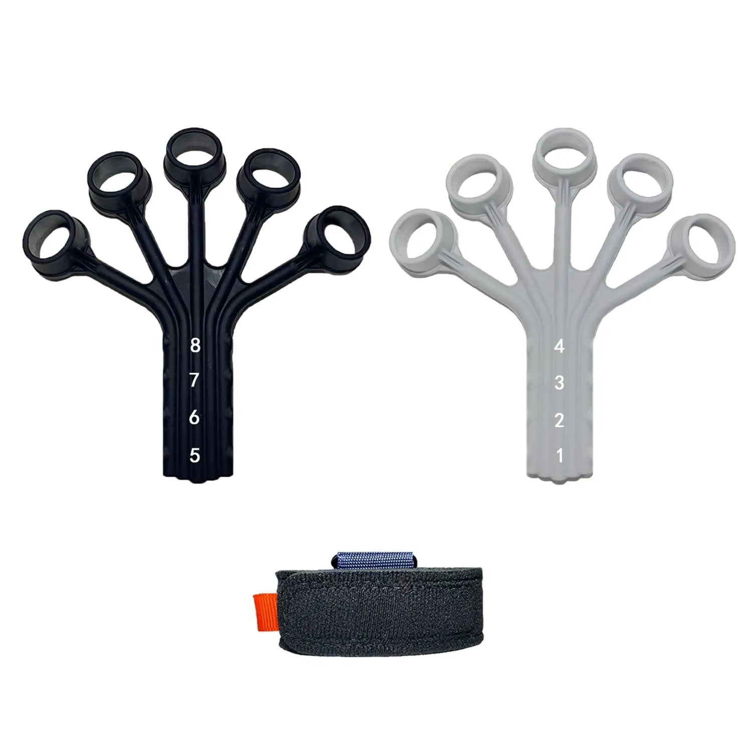 Silicone finger flexion and extension trainer with tension rope and adjustable belt for adult rehabilitation