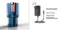 Black 2-in-1 car cup holder with digital temperature display for heating and cooling drinks