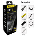 SRT7I standard model magnetic ring tactical flashlight with aluminium alloy body and 5000mAh battery