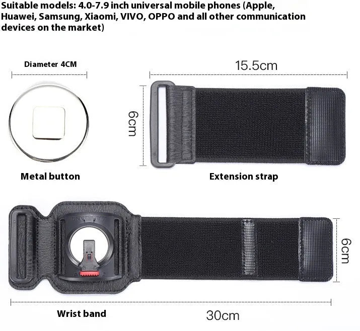 Mobile phone arm bag wrist strap holder in black and army green colours for takeaway driving and sports