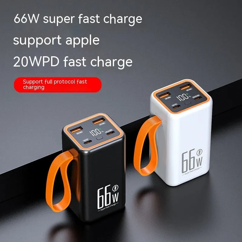 Black and white 20000mAh fast charging power bank with creative design