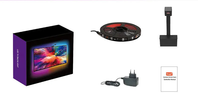 Graffiti IPC TV colour picker kit with RGB LED light strip, 30 LEDs per metre, 180° beam angle, Alexa support