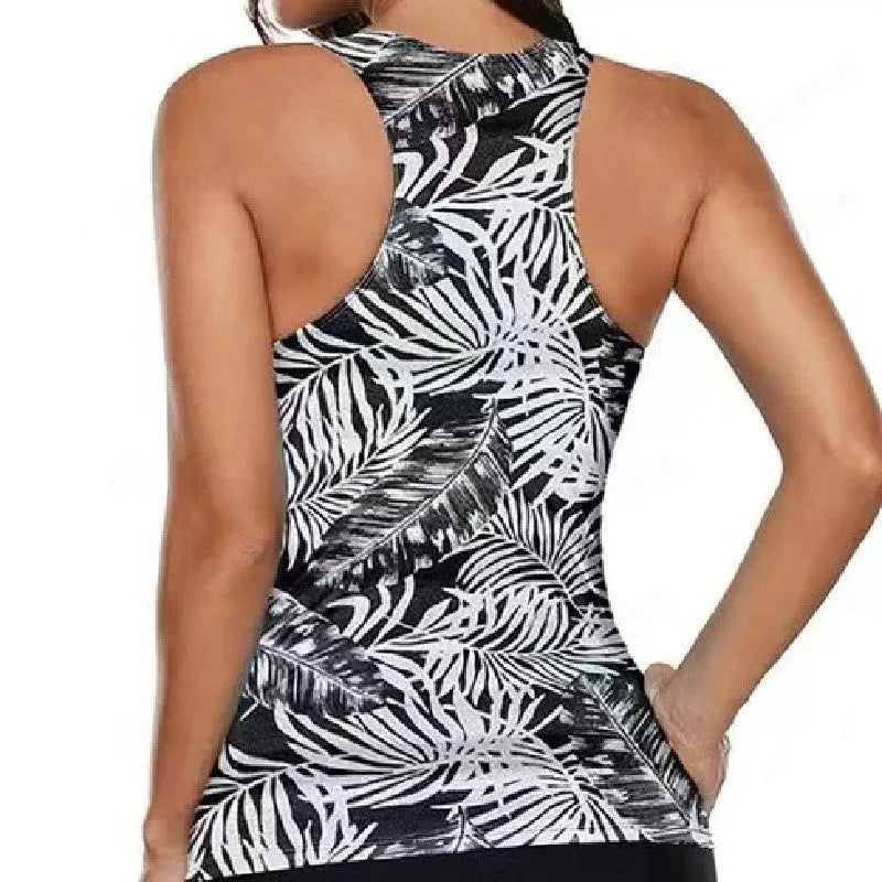 Women's polyester split bow bikini swimsuit set in a sexy pattern style.