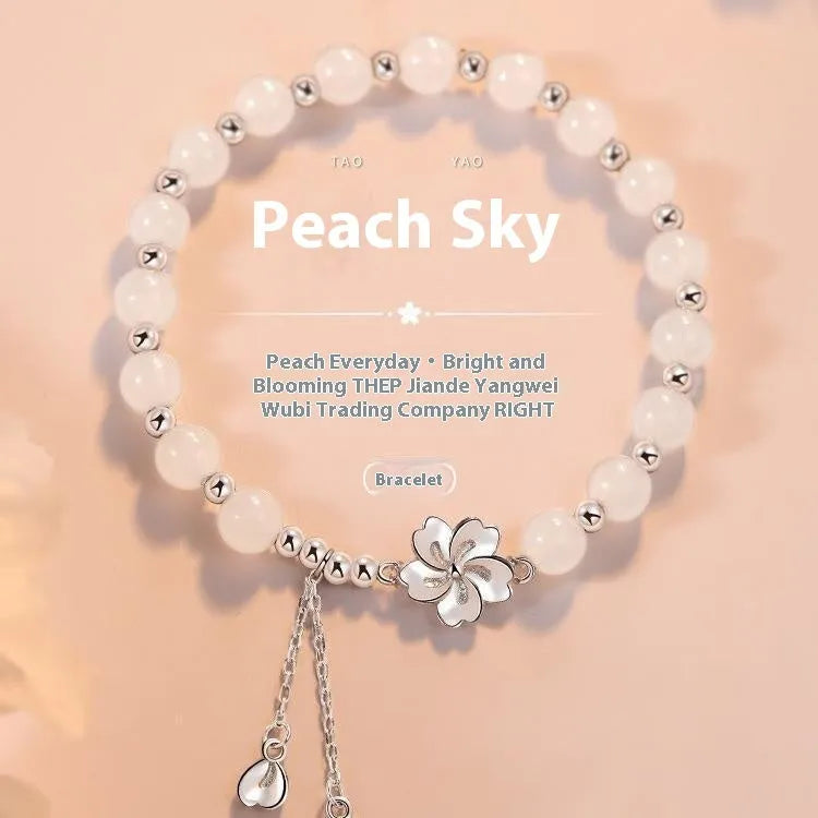 New Chinese style couple's resin bracelet with camellia lotus peach blossom floral design