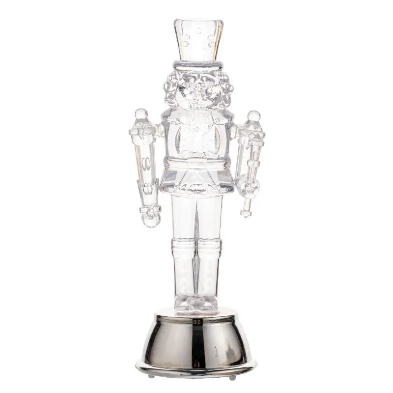 Transparent plastic walnut soldier Christmas nutcracker ornament with detailed uniform