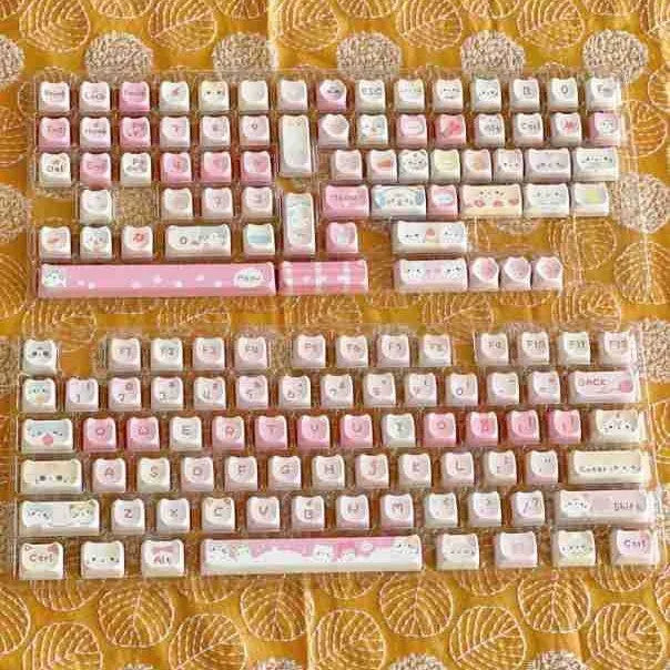 141-key mechanical keyboard keycap set with dye sublimation printing on five sides