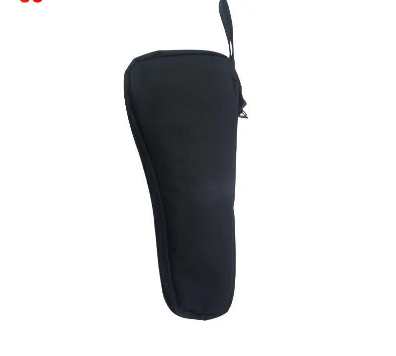 Black cloth storage bag for mobile phone stabiliser accessories showing compact size