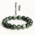 Green Dragon Crystal bracelet with 8-9mm round beads and a Ruyi element.