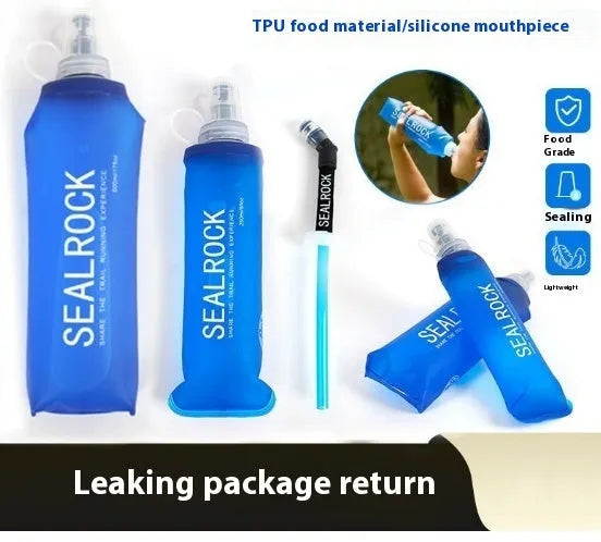 A single portable plastic drinking straw for off-road mountain climbing and biking adventures.