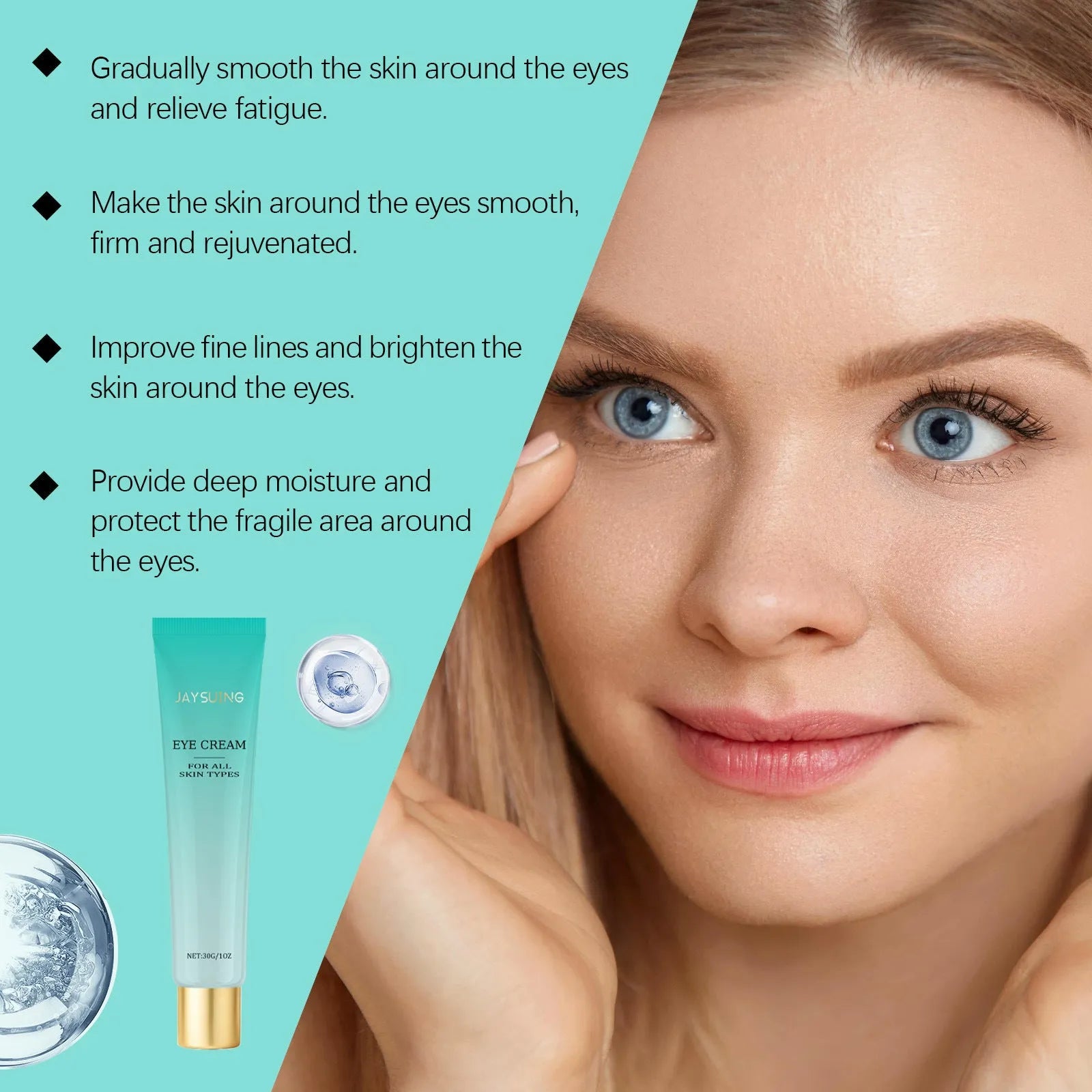 30g retinol anti-ageing eye cream in packaging for the delicate eye area