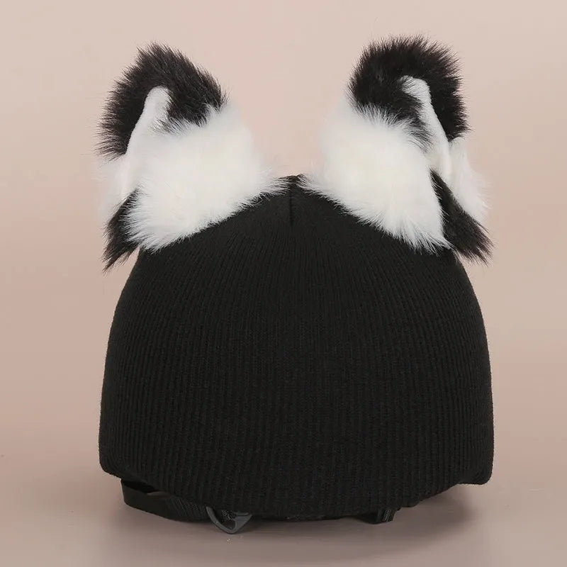 A plush fabric cartoon character helmet cover set in size M, showing one of over 30 available style options.
