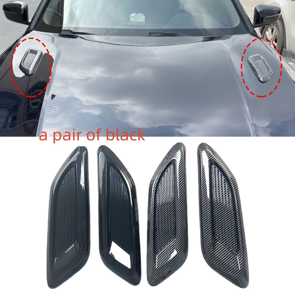 ABS car airscoop shroud cover set in black and carbon fibre with machine cover and side vents