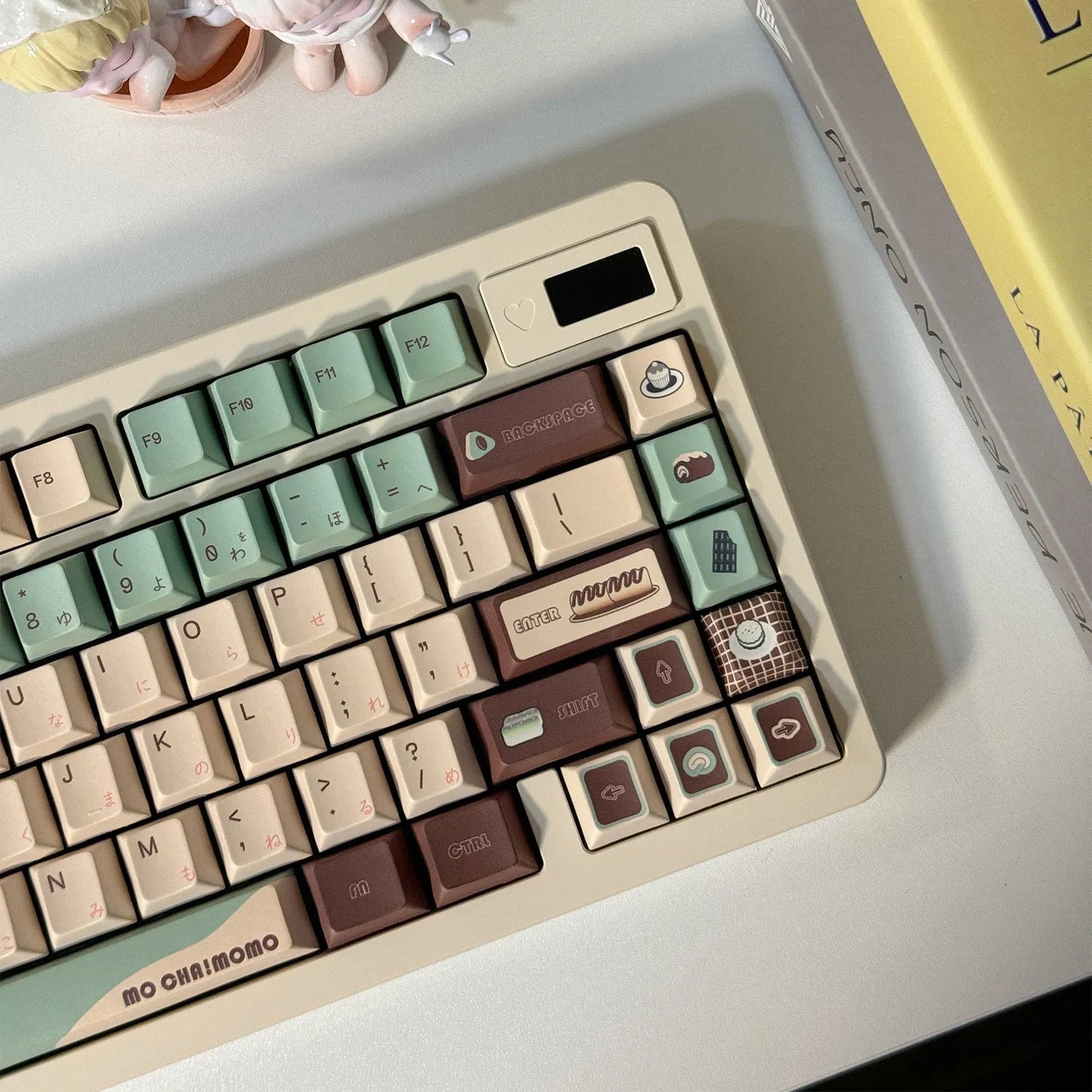 Craft Key CAP plastic keycap set in Matcha Theme colour with five-sided sublimation printing.