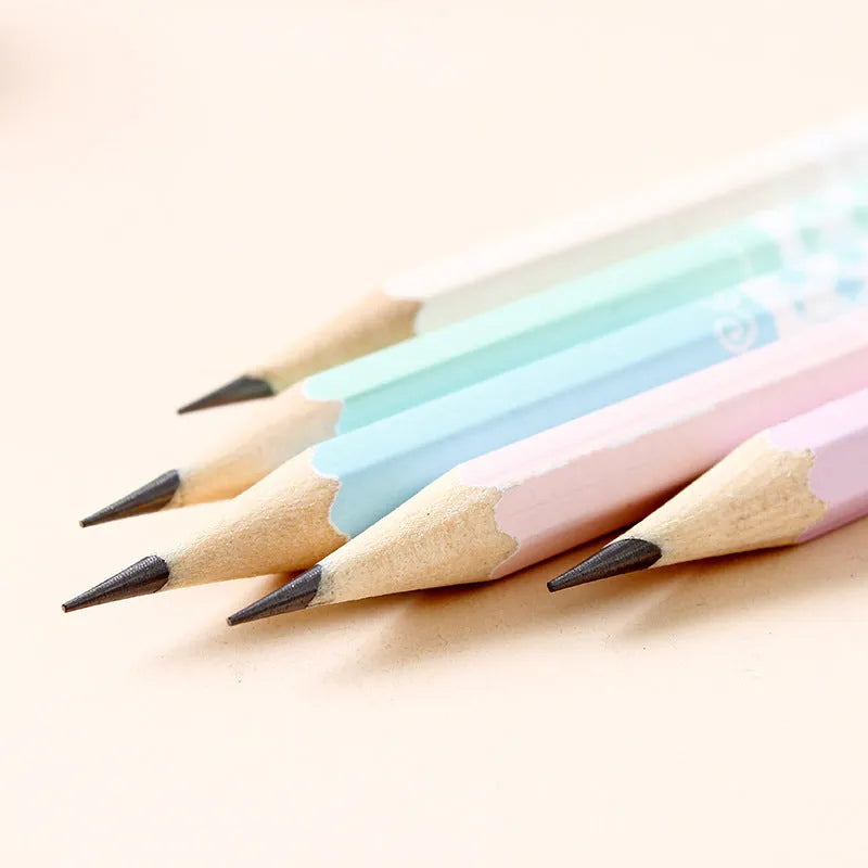 Basswood thermal transfer pencil refills with hexagonal barrel design in HB hardness