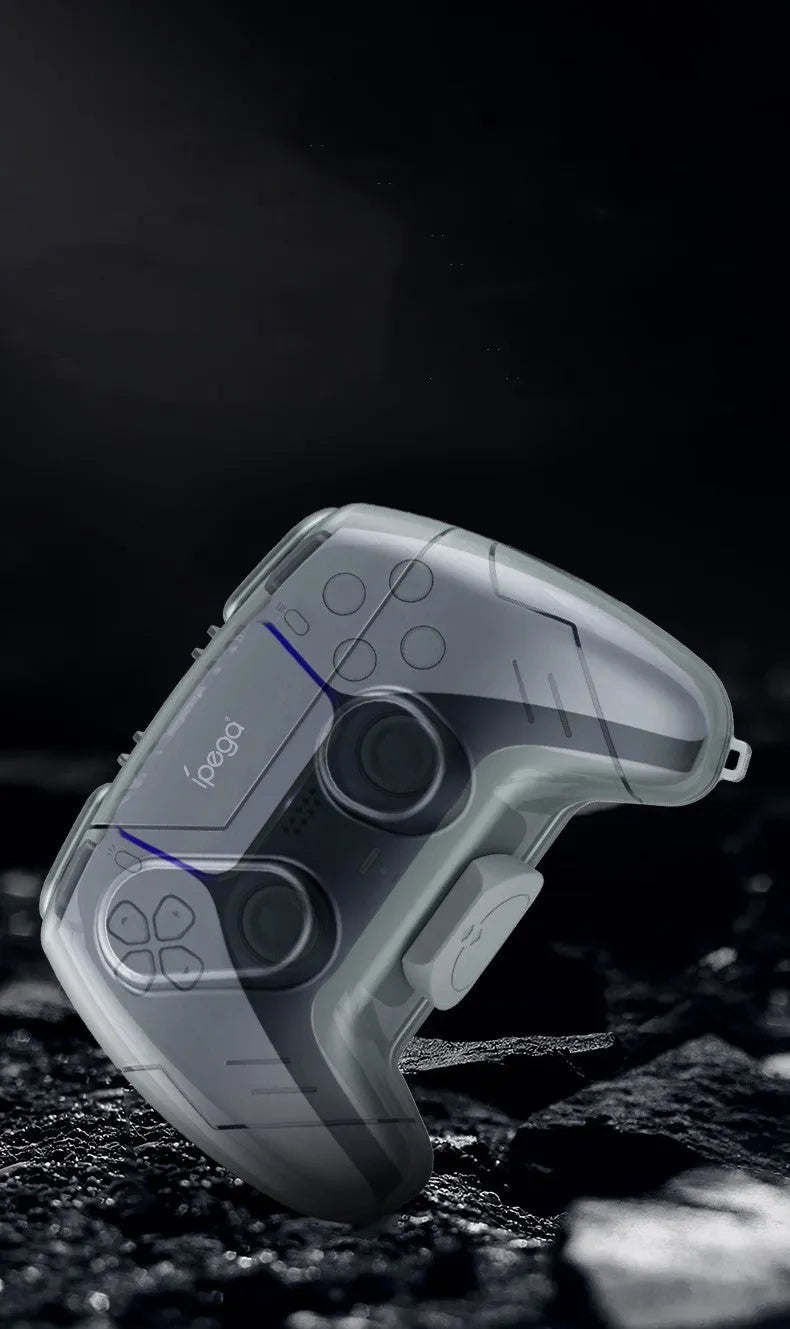 Transparent grey plastic hard storage case for game controllers