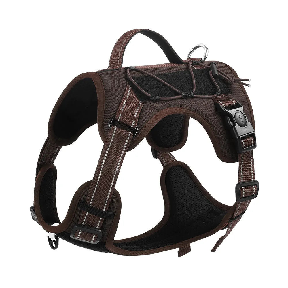 Reflective explosion-proof dog vest harness with detachable hand-held rope in multiple colour options
